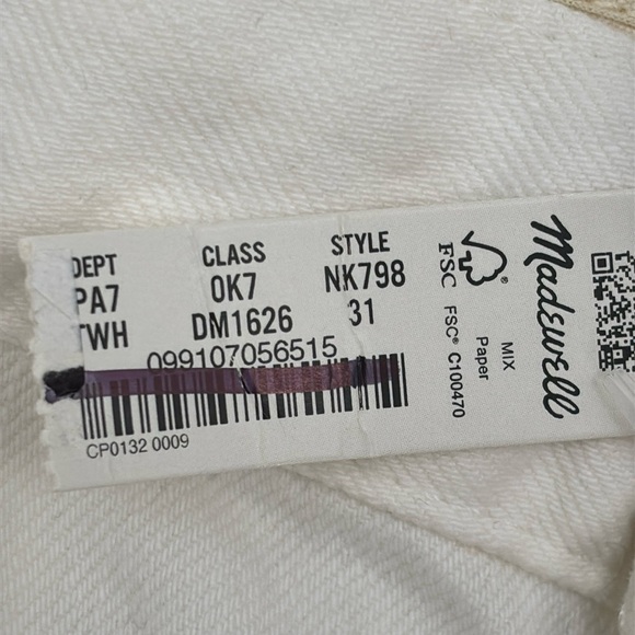 Madewell The Harlow Wide-Leg Jean in Tile White size 31 NWT NK798 - Picture 9 of 16